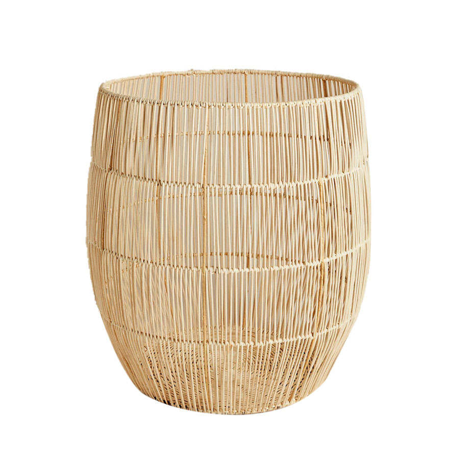 Dirty clothes toy storage basket iron frame rattan coat dirty clothes basket hand-woven dirty clothes basket dirty clothes bucket - Image 3