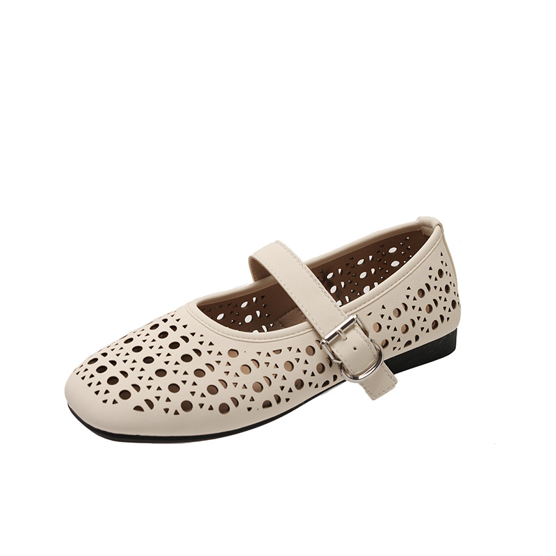 Flat sole single shoes for women in summer Mary Jane women's shoes soft sole hollow ballet small single shoes hole sandals - Image 10