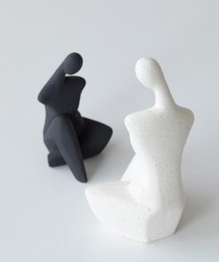 Wind sitting portrait spray black and white home decoration ceramic craft figures