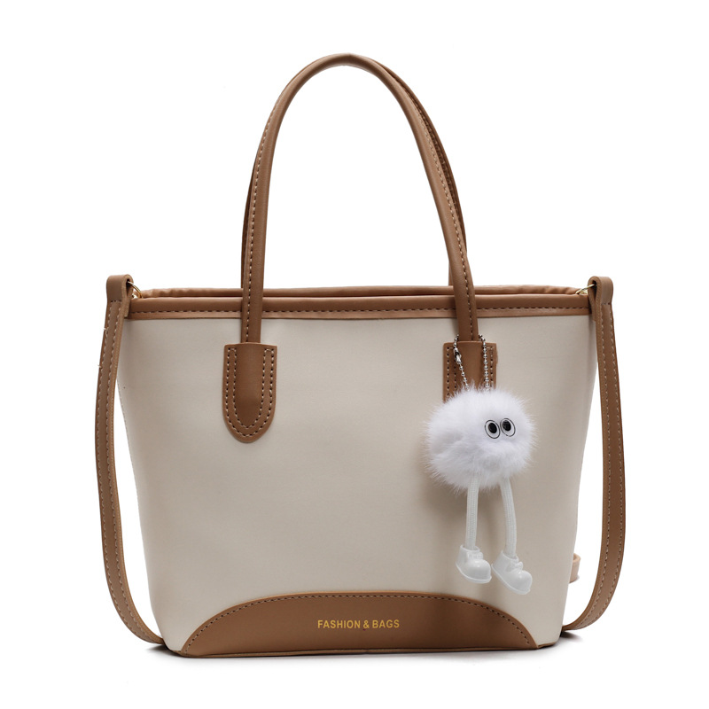 Contrasting color versatile hand-held bucket bag for women's spring simple and high-end niche one-shoulder crossbody bag - Image 18