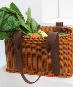 Fruit grocery shopping basket carry basket basket picnic rattan plastic storage basket supermarket camping imitation rattan woven basket