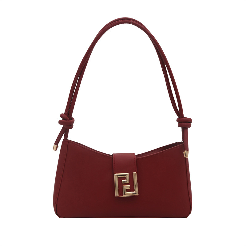 Niche design portable cross-pack French literary texture popular bag underarm bag women's trendy pure color - Image 8