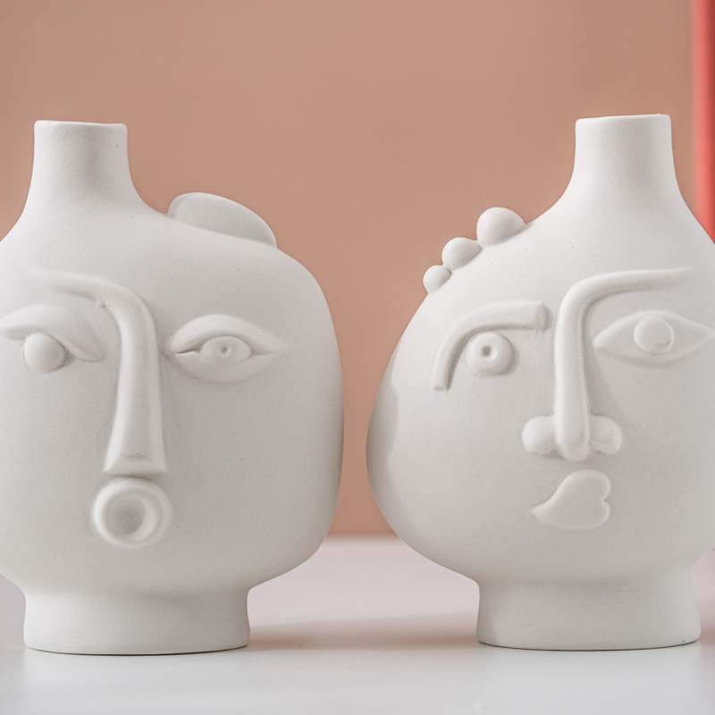 Children's fun matte face ceramic vase furnishings art ceramic home decorations - Image 6