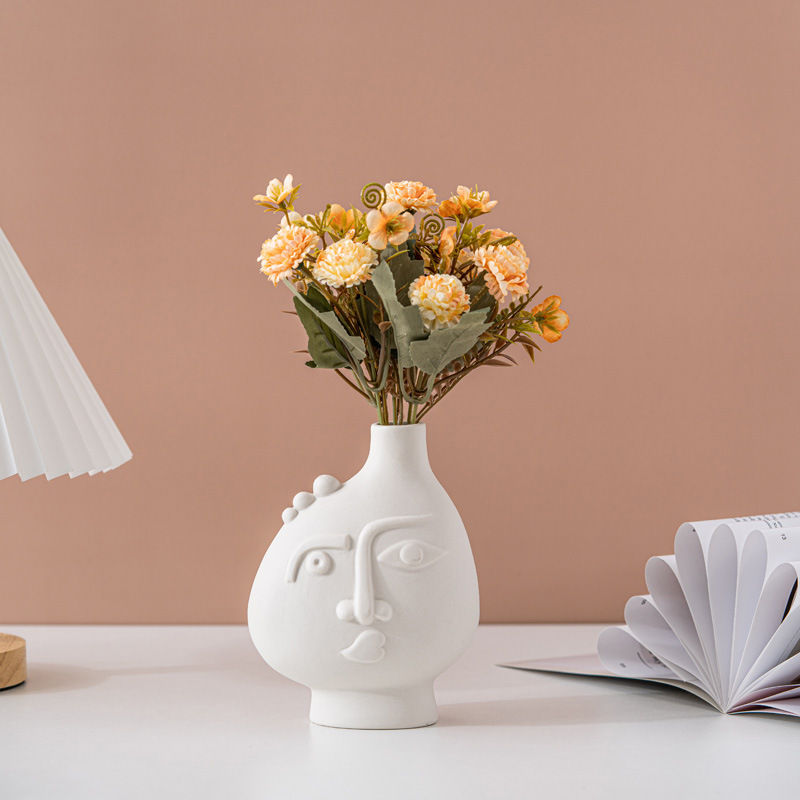 Children's fun matte face ceramic vase furnishings art ceramic home decorations - Image 2