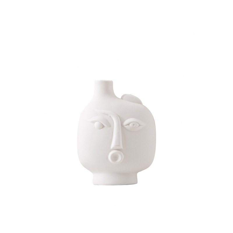 Children's fun matte face ceramic vase furnishings art ceramic home decorations - Image 3