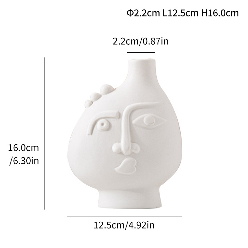 Children's fun matte face ceramic vase furnishings art ceramic home decorations - Image 5