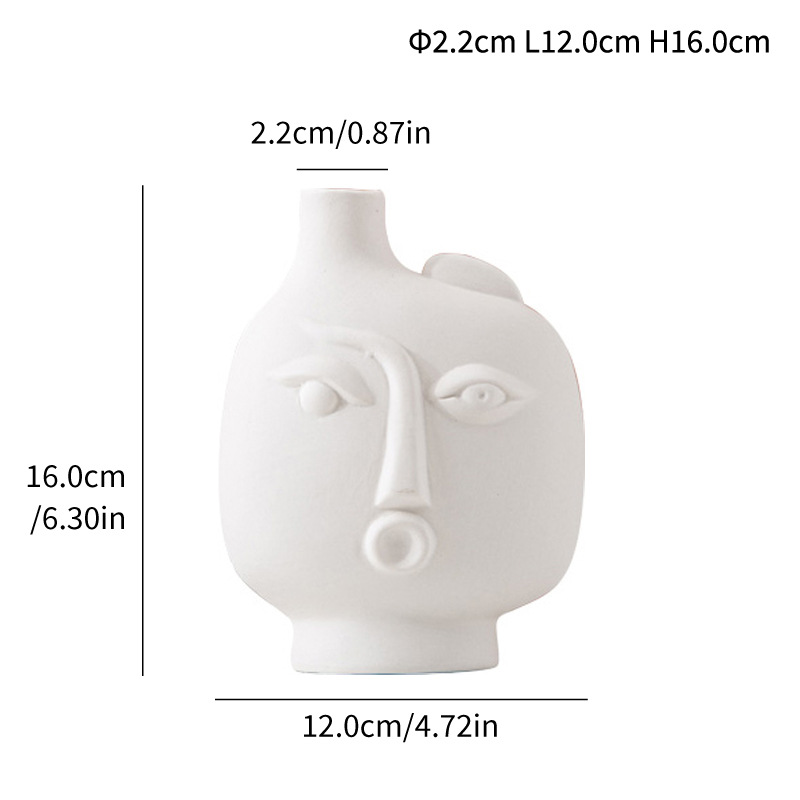 Children's fun matte face ceramic vase furnishings art ceramic home decorations - Image 7