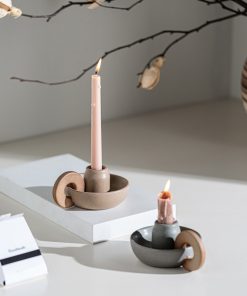 Simple vegetarian ceramic hand-held retro candlestick geometric shape home desktop home decoration