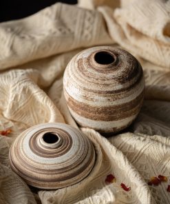 Simple and coarse pottery sabi style ceramic vase high-end flower insert light luxury home soft decoration ornaments