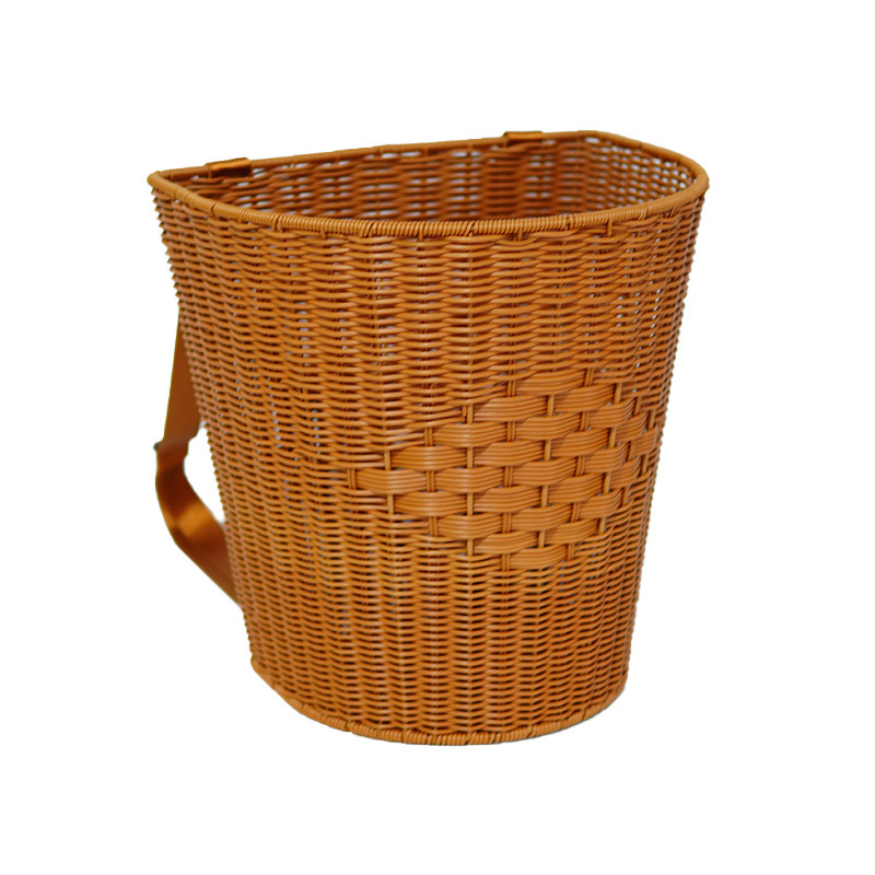 Imitation rattan reinforced back basket grocery shopping shoulder basket outdoor mushroom picking basket picnic basket hand-woven storage basket - Image 3