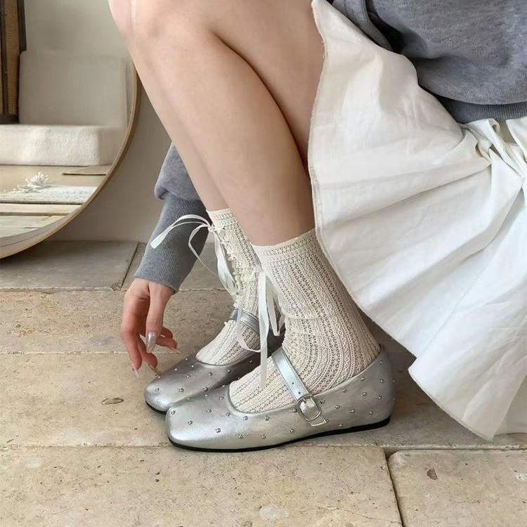 French square toe shallow mouth single shoes trendy soft leather one-liner Mary Jane shoes ballet single shoes women - Image 6