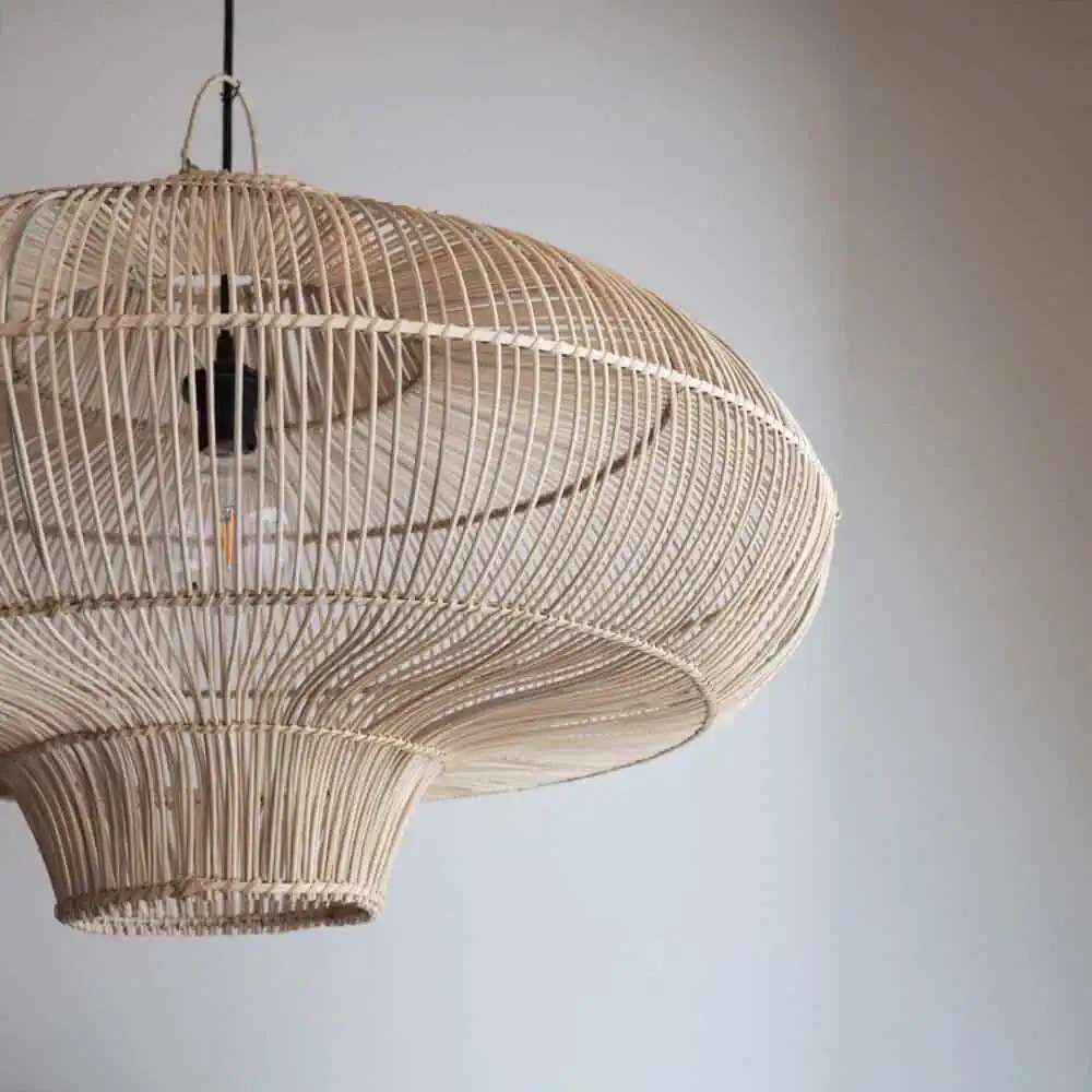 Wooden sheep lamp Japanese style living room bedroom dining room retro rattan art country hotel B&B rattan chandeli - Image 2