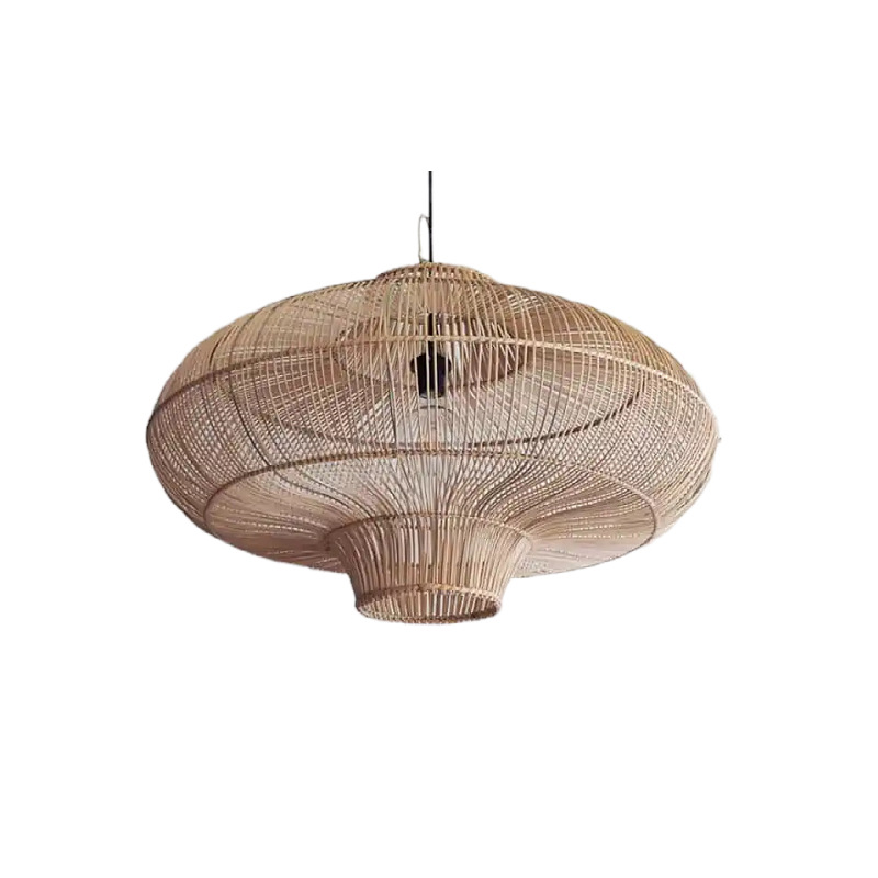 Wooden sheep lamp Japanese style living room bedroom dining room retro rattan art country hotel B&B rattan chandeli - Image 6