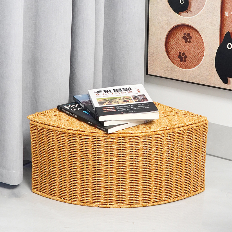 Corner shading fan-shaped corner storage box imitation rattan clothing sorting box large wardrobe corner storage basket household - Image 2