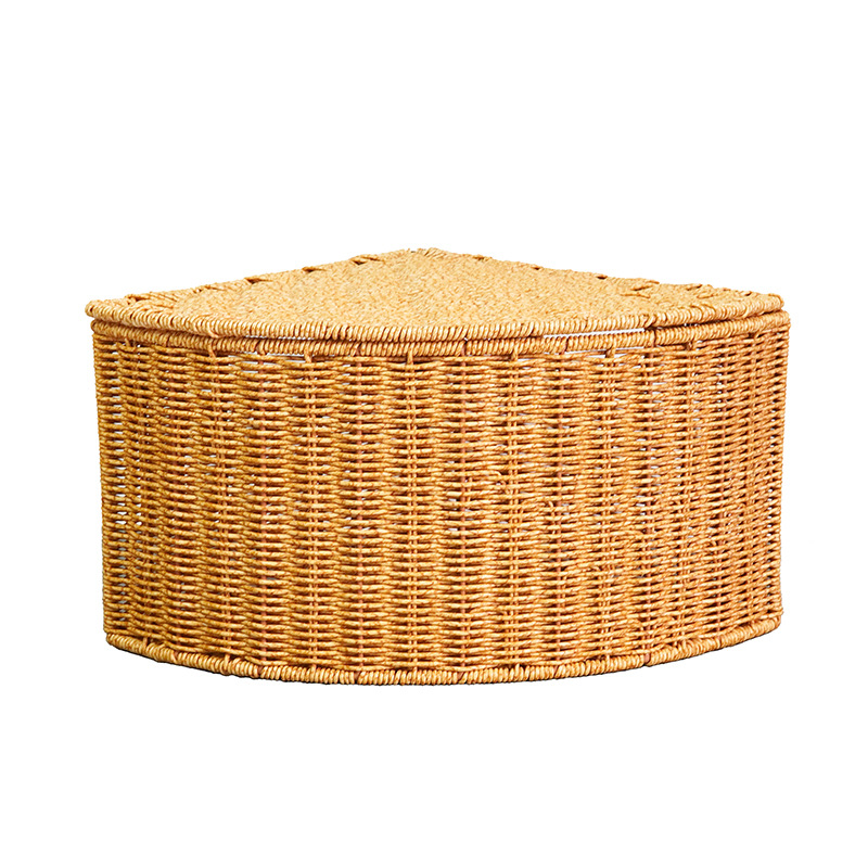 Corner shading fan-shaped corner storage box imitation rattan clothing sorting box large wardrobe corner storage basket household - Image 3