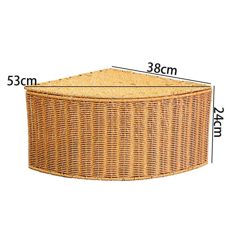 Corner shading fan-shaped corner storage box imitation rattan clothing sorting box large wardrobe corner storage basket household - Image 4