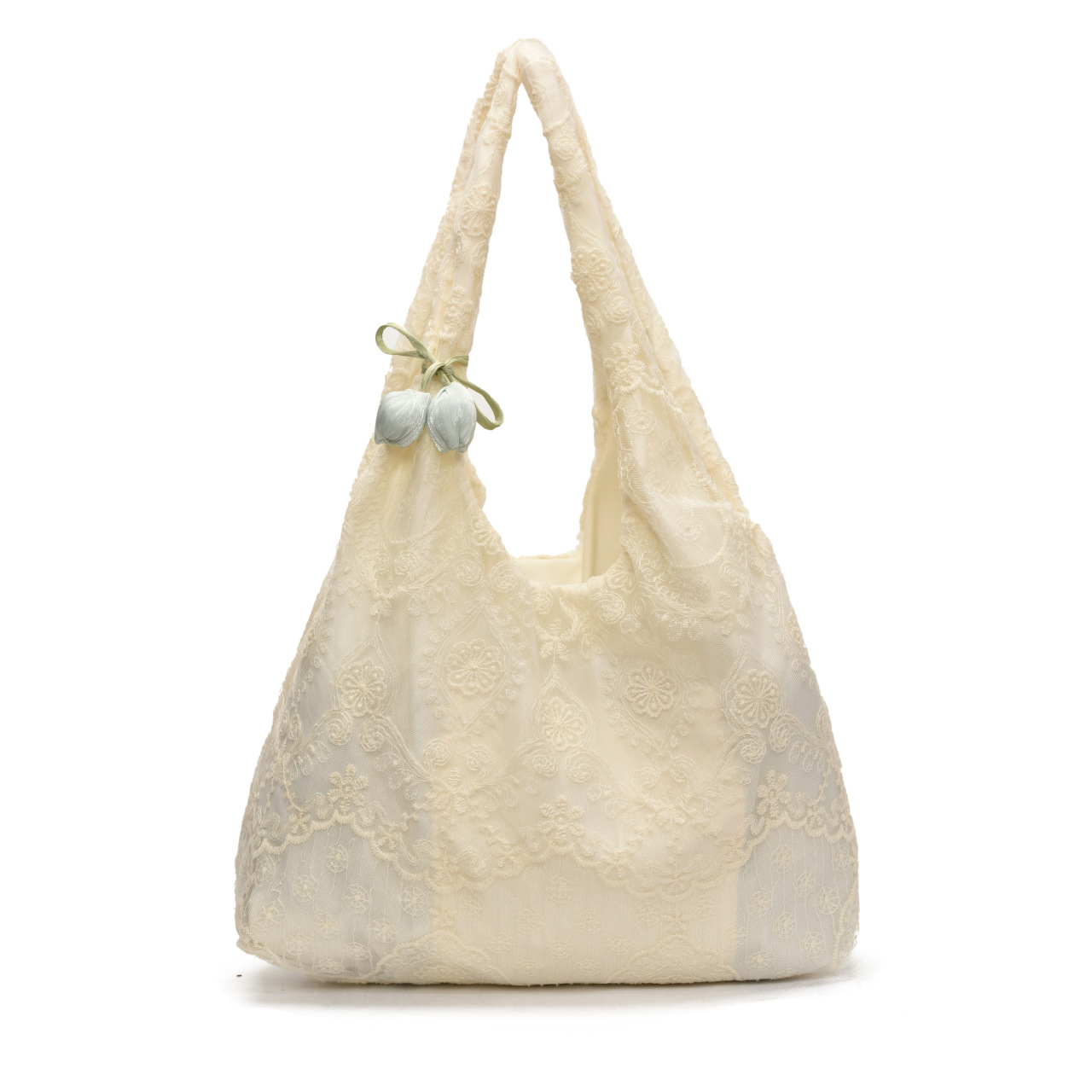 Summer fresh lace flower embroidered canvas bag versatile vest bag travel travel cloth bag one-shoulder tote bag - Image 13