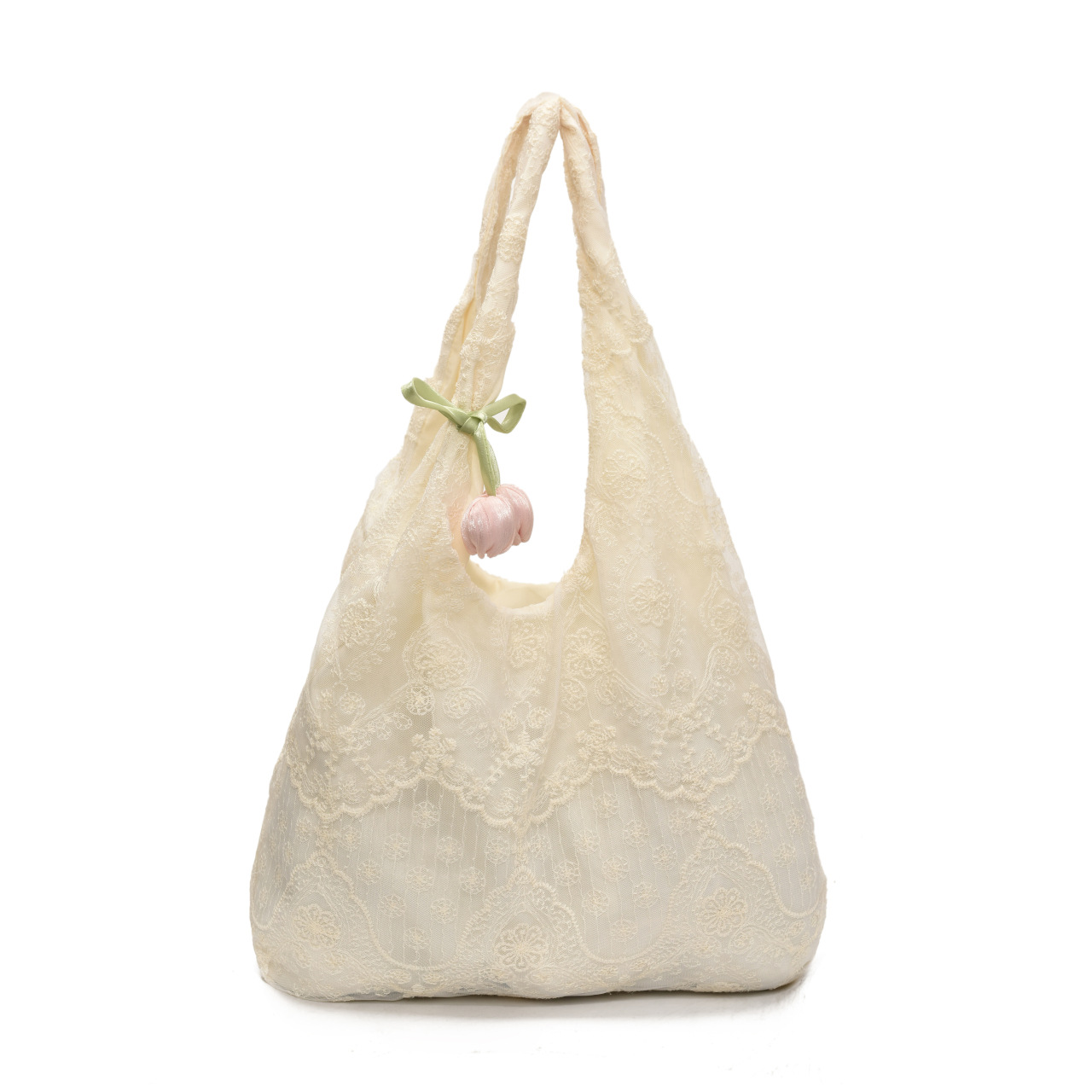 Summer fresh lace flower embroidered canvas bag versatile vest bag travel travel cloth bag one-shoulder tote bag - Image 5