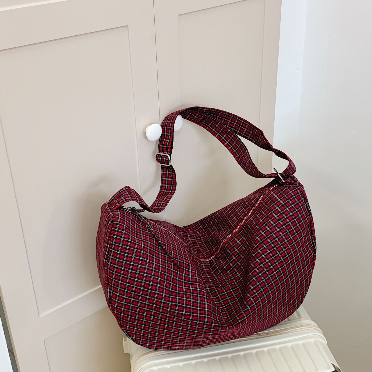 Underarm shoulder bag trendy bag women fashion plaid women crossbody dumpling bag - Image 9