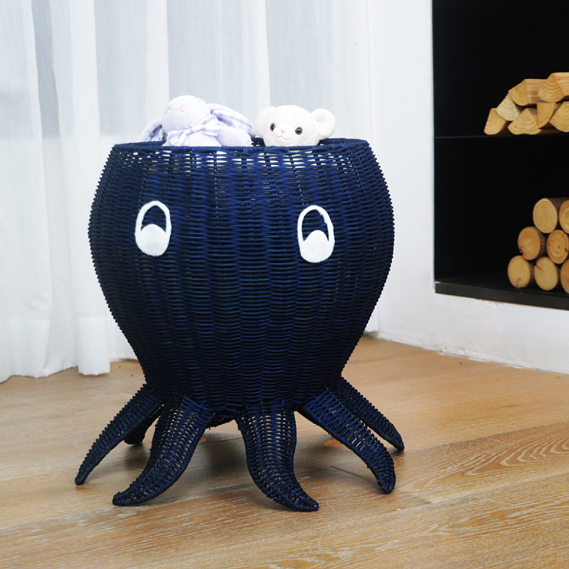 Fengji woven storage basket octopus shape decoration home toy storage box hand-woven storage basket - Image 5