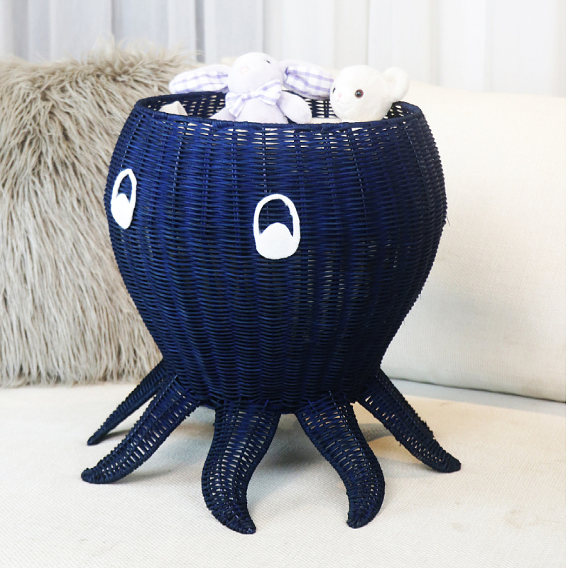 Fengji woven storage basket octopus shape decoration home toy storage box hand-woven storage basket - Image 6