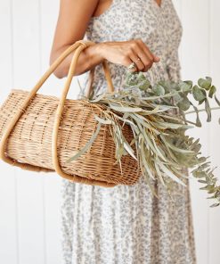 Rattan vegetable basket rattan basket outdoor camping picnic basket egg basket straw fruit basket storage basket