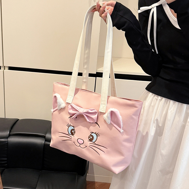 Cute cat shoulder bag Japanese cartoon girl fashionable large capacity casual versatile commuting bag - Image 3
