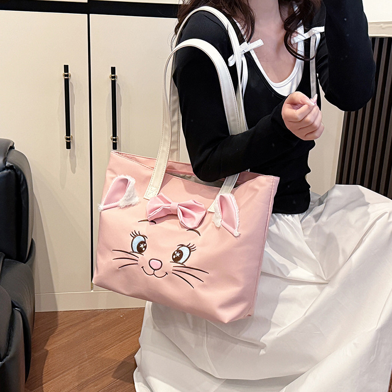 Cute cat shoulder bag Japanese cartoon girl fashionable large capacity casual versatile commuting bag - Image 4