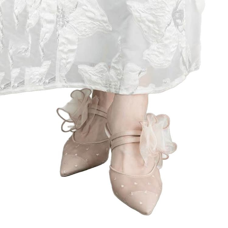 Elegant fashion sandals for women spring and summer sweet bow fairy sandals without tired feet thin heels - Image 5