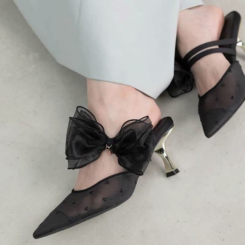 Elegant fashion sandals for women spring and summer sweet bow fairy sandals without tired feet thin heels - Image 10