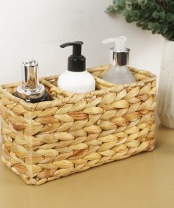 Hand-woven three-part storage basket desktop storage basket storage basket gourd grass rattan storage basket