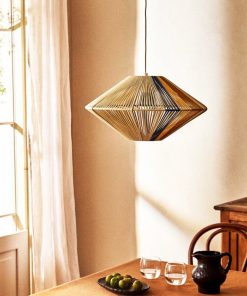 Home chandeliers restaurants and homestays bars, personalized lampshades, woven retro tea room decoration lamps