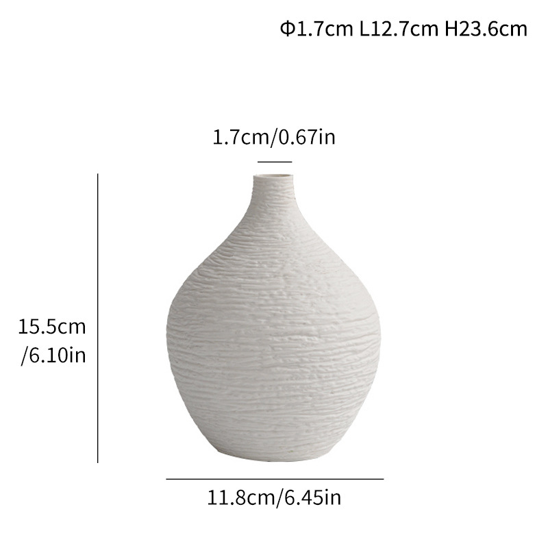 Jump knife craft vase simple modern style Japanese decorative white thin mouth small - Image 11