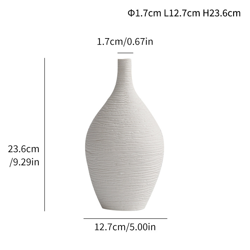 Jump knife craft vase simple modern style Japanese decorative white thin mouth small - Image 12