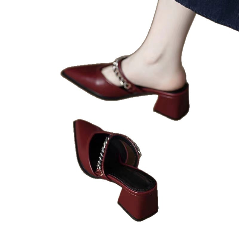 Baotou semi-torque women's outfit summer fashion high-end fashionable black high-heeled sandals - Image 5