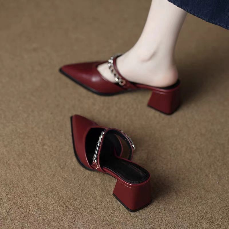 Baotou semi-torque women's outfit summer fashion high-end fashionable black high-heeled sandals - Image 8