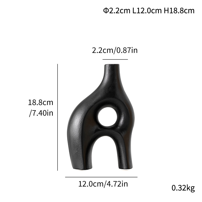Ceramic modern simple special shape half-shaped vase home decoration - Image 11