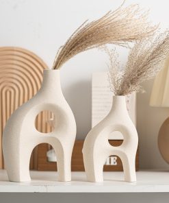 Ceramic modern simple special shape half-shaped vase home decoration