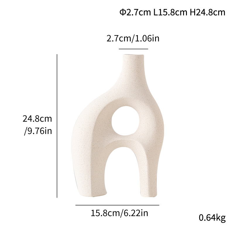 Ceramic modern simple special shape half-shaped vase home decoration - Image 4
