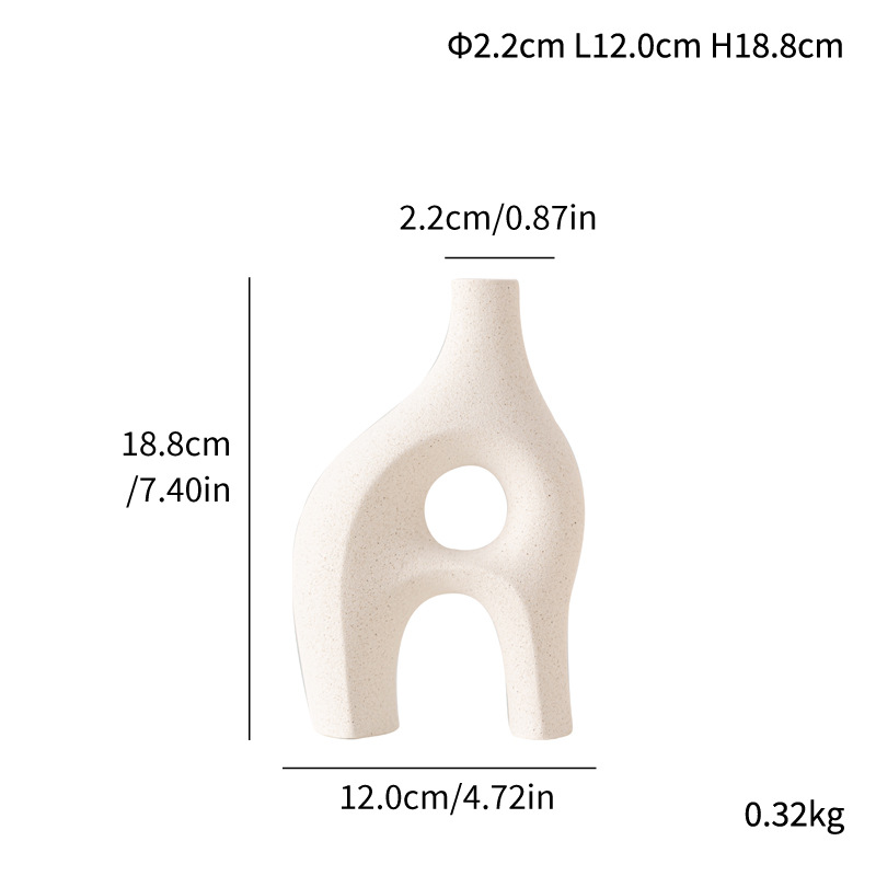 Ceramic modern simple special shape half-shaped vase home decoration - Image 5
