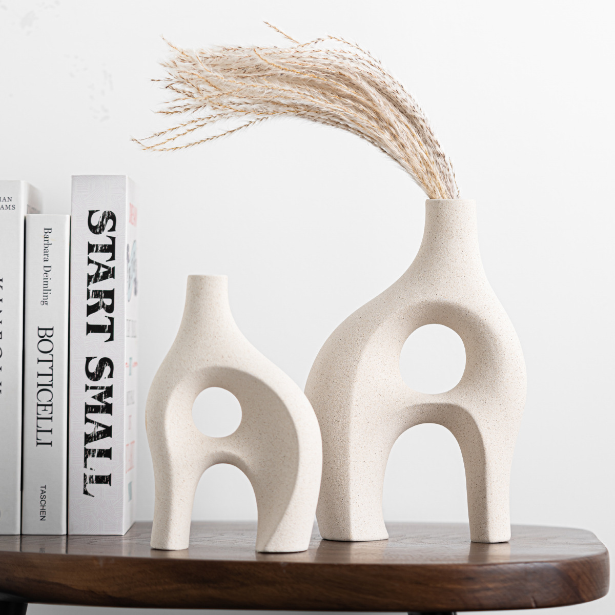 Ceramic modern simple special shape half-shaped vase home decoration - Image 6