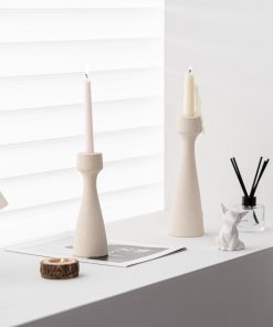 Plain ceramic simple waist candlestick soft decoration home decoration