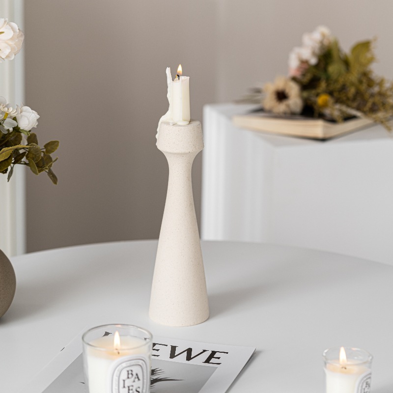 Plain ceramic simple waist candlestick soft decoration home decoration - Image 2
