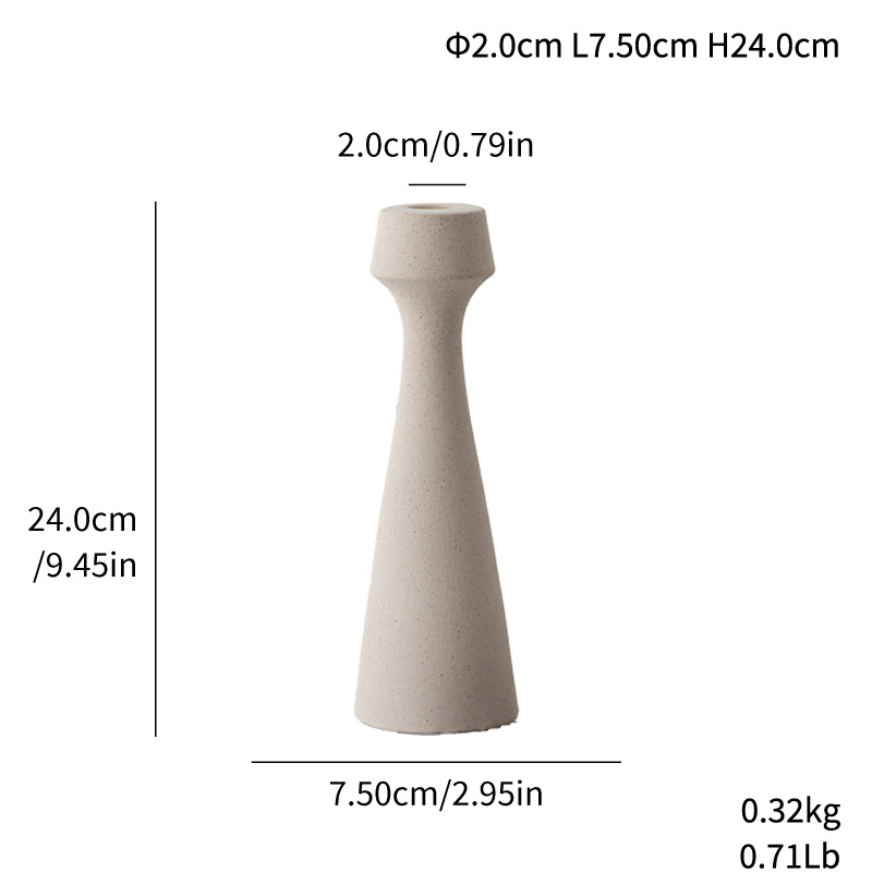 Plain ceramic simple waist candlestick soft decoration home decoration - Image 5