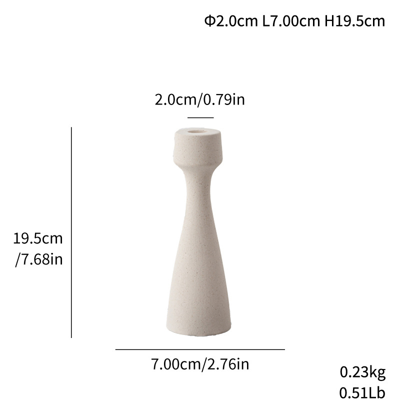 Plain ceramic simple waist candlestick soft decoration home decoration - Image 7