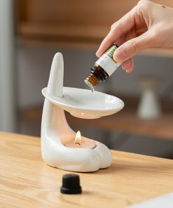 White ceramic candlestick air purification and peace of mind essential oil aromatherapy plus incense burner Christmas decoration home decoration