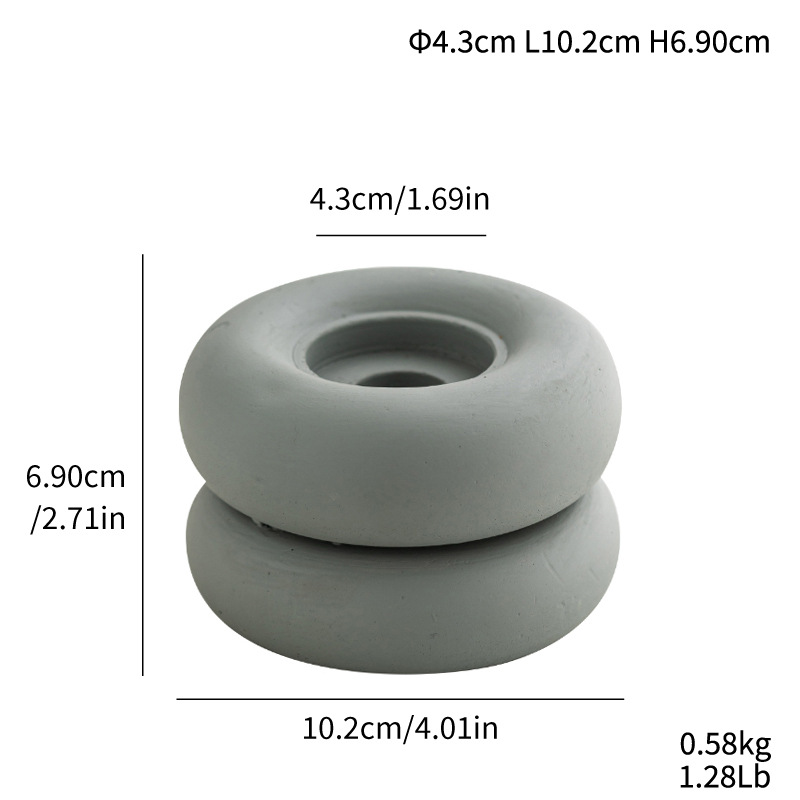 Round candlestick cement black and white gray simple and elegant couple hotel romantic dinner decoration - Image 10