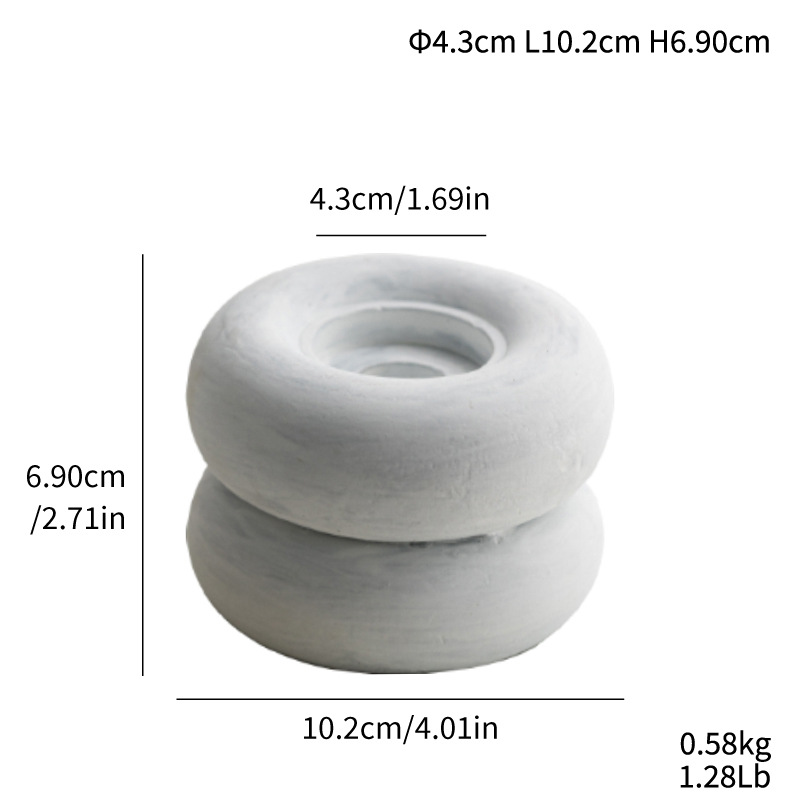 Round candlestick cement black and white gray simple and elegant couple hotel romantic dinner decoration - Image 9