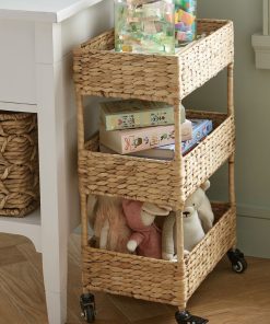 Wind pulley straw woven storage rack debris storage rack hand-woven storage rack multi-layer storage basket