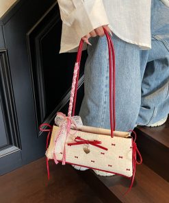 Casual super popular niche plaid polka dot bag women's versatile crossbody bag fashionable one-shoulder underarm bag